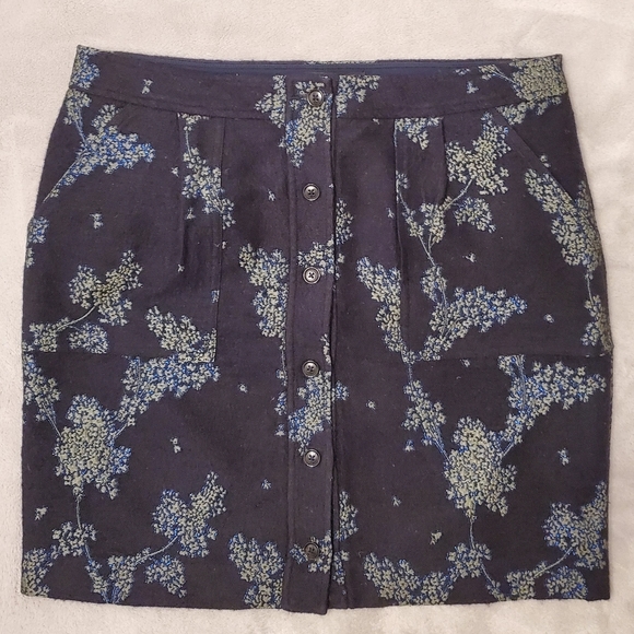 Banana Republic skirt navy blue front buttons mini size 8 - Picture 1 of 8